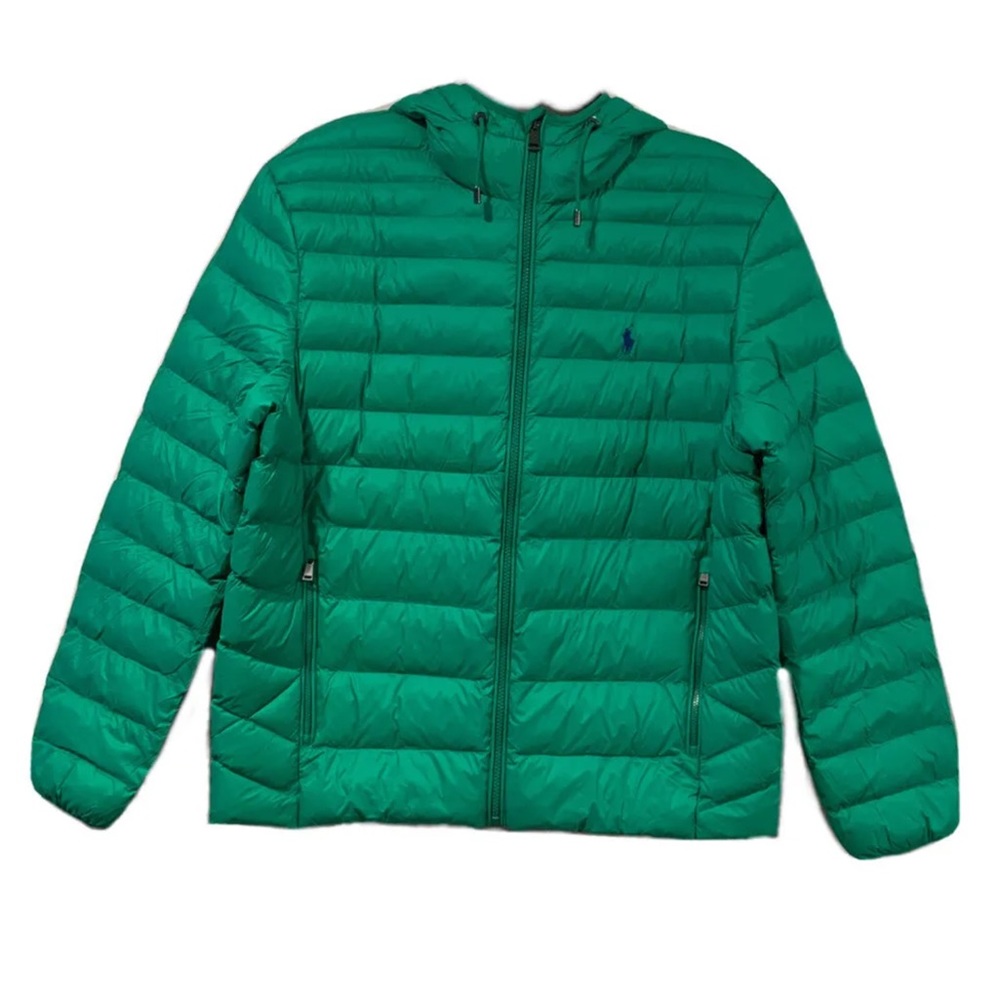 Polo Ralph Lauren Men’s Green Packable Puffer Jacket Water Repellent NWT